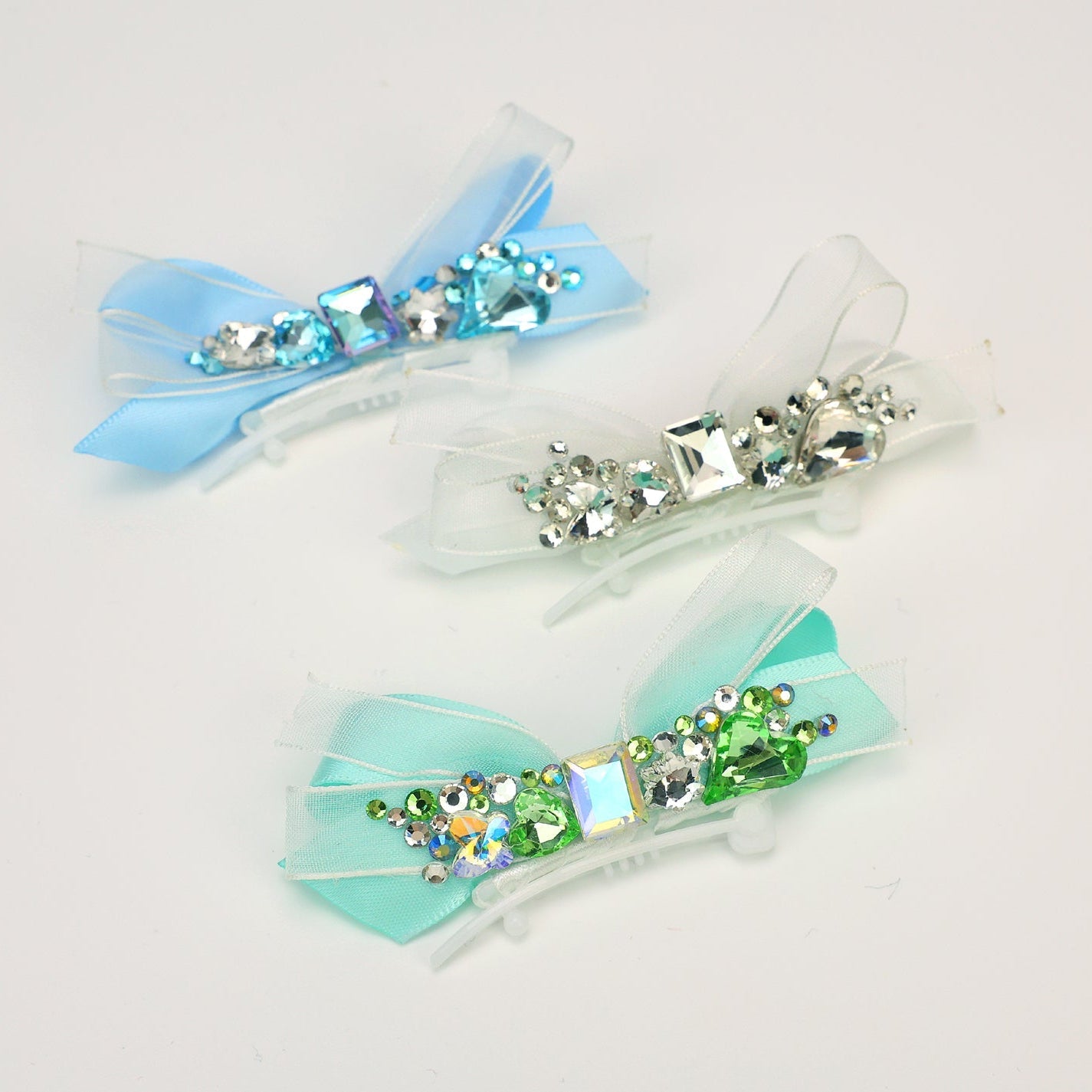 Pet Accessories Crystal Ribbon Hair Clip Headwear
