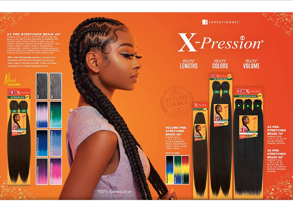 2X XPRESSION BRAID BRAIDING HAIR 72"