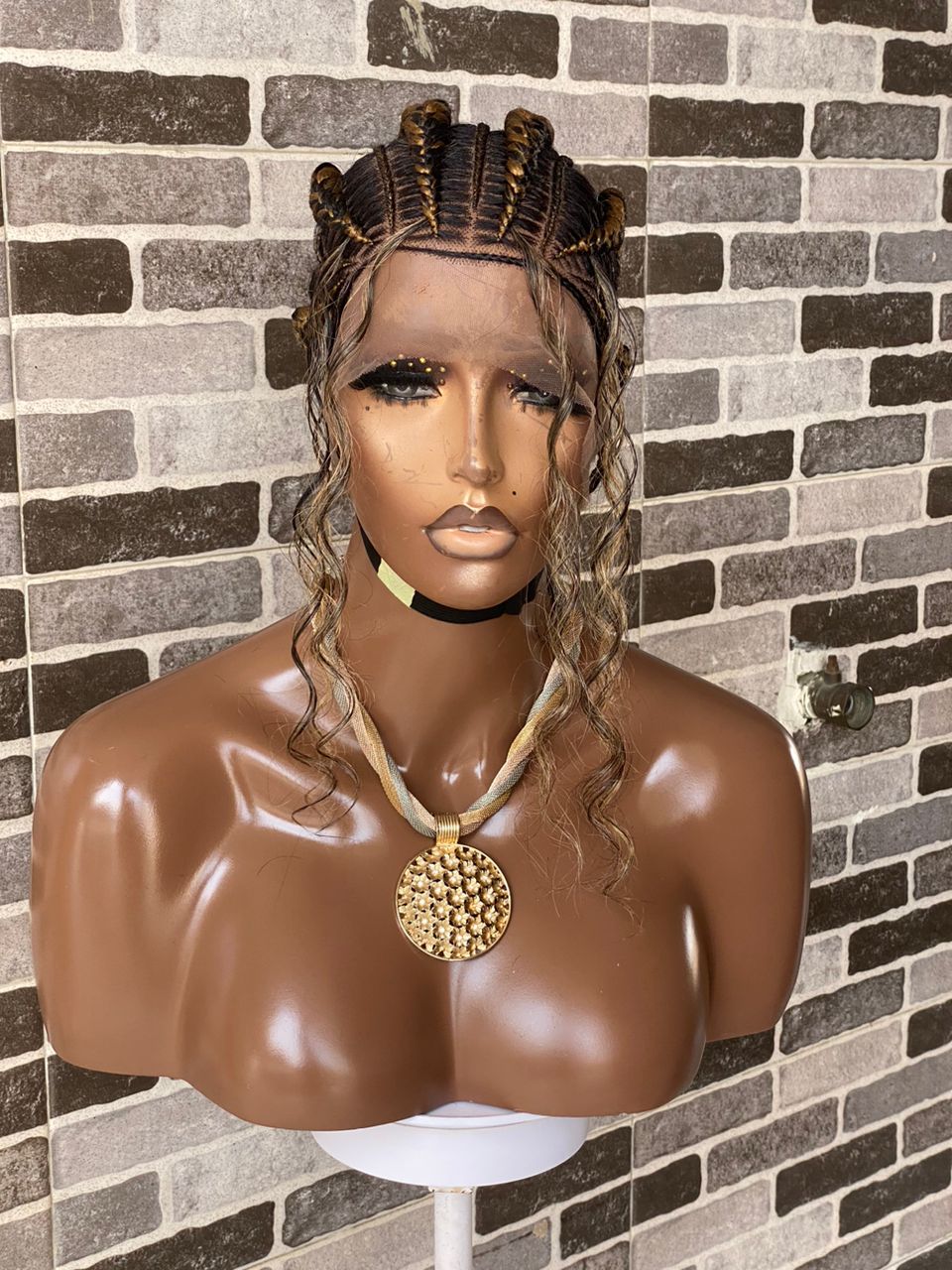 Feeding Braid Cornrow Wig (100% Human Hair Full Lace Base) -Janisa braid
