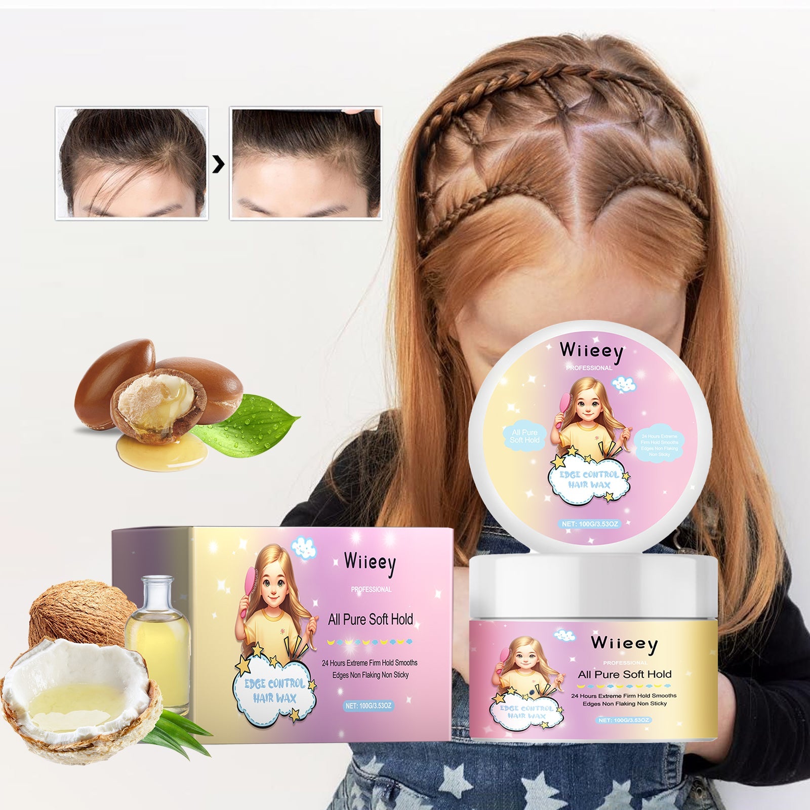 Edge Control Hair Wax, Fluffy Lightsome Matte Easy To Finalize The Lasting Stereo Modelling Mud