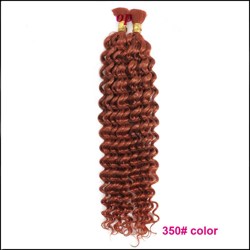 10A Colored Deep Wave Human Hair Bulk for Braiding - No Weft - Real Hair Silk