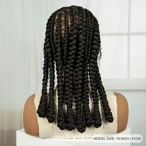 16" Cornrow Bantu Braids Wig | Full Lace Frontal | Baby Hair