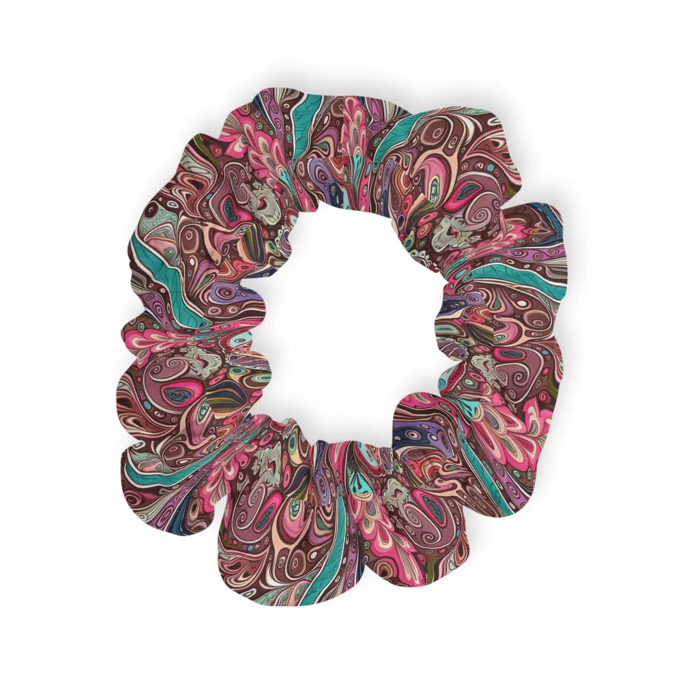 Paisley Pink Scrunchie - Blue Hair Accessories - DipaliZ