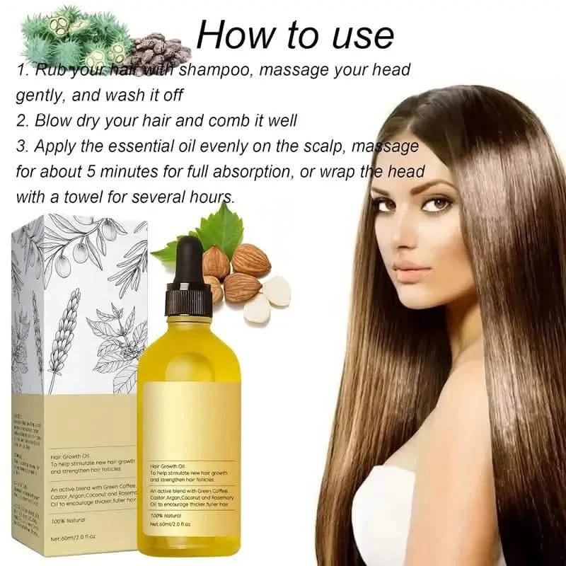 Hair Growth Oil & Scalp Treatment Plant Extract for Dry Damaged Hair