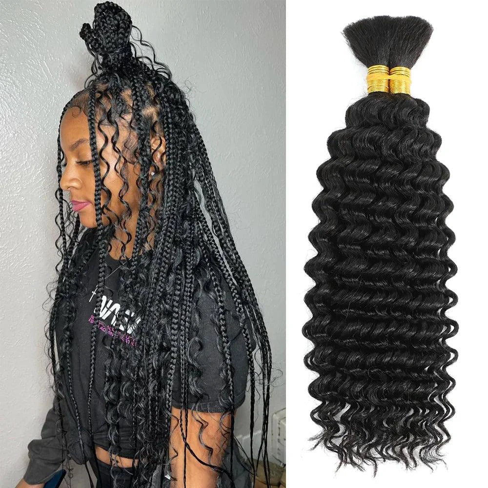 Human Hair 20" Braiding Bundle - Deep Wave Highlight P4/27 for Gorgeous Styles