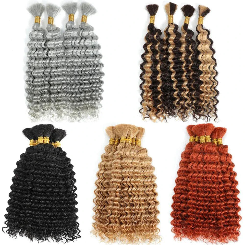 Human Hair 20" Braiding Bundle - Deep Wave Highlight P4/27 for Gorgeous Styles