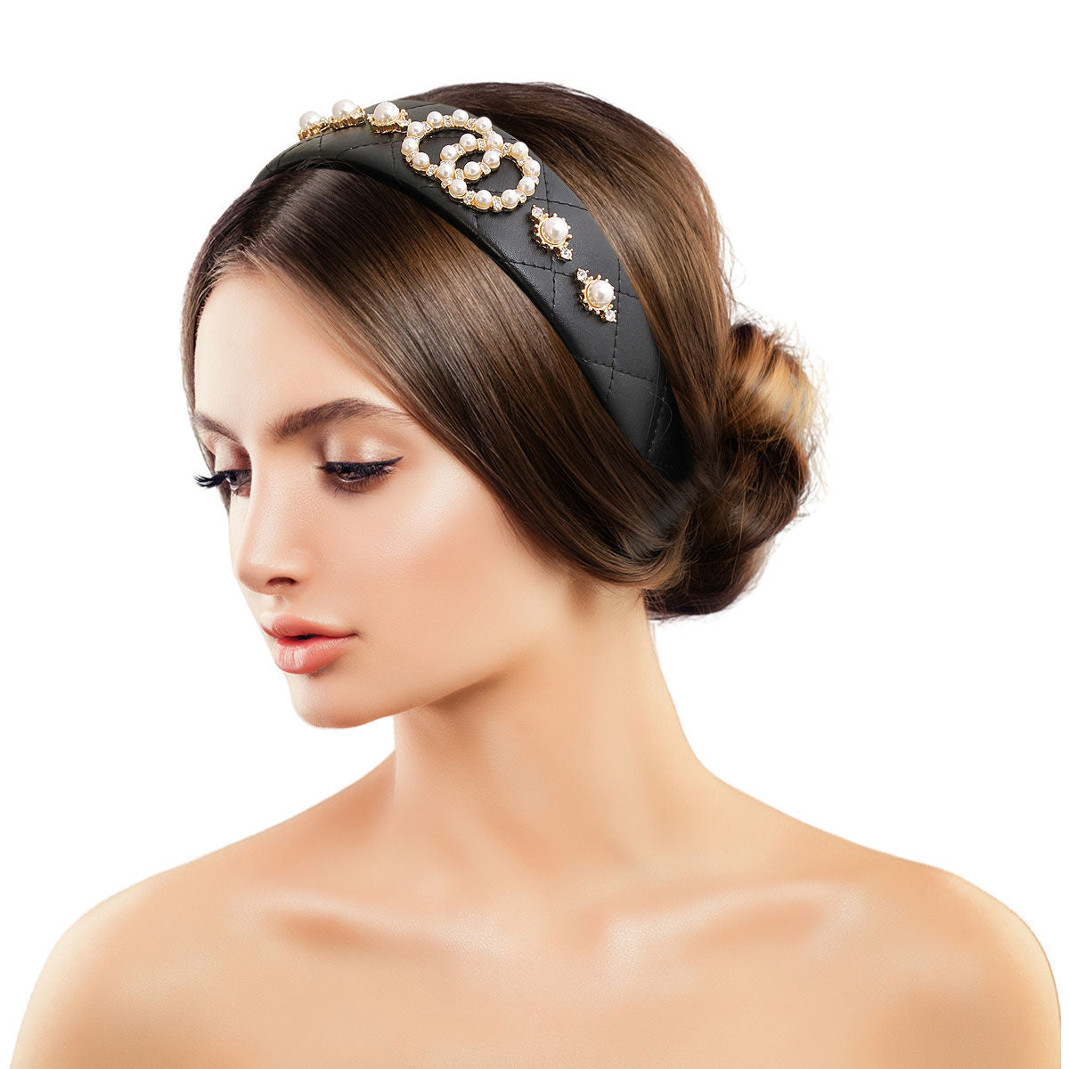 Headband Black Pearl Elegance Stylish Statement Accessory